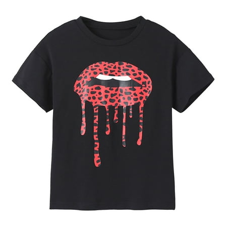 

6god Shirt Baby Print Girls Boys Fall Short Sleeve Tshirt Tops Clothes