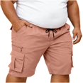 thumbnail image 5 of Zenithor Men's Cargo Shorts Elastic Waist Drawstring Knee Length Outdoor Hiking Work Shorts Summer Lightweight Casual Knee-Length Pants Coffee(S-5XL), 5 of 9
