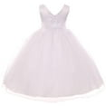 thumbnail image 2 of Big Girls' V Neck First Communion Pageant Holiday Gown Flower Girl Dress White 10 (C17B16), 2 of 4