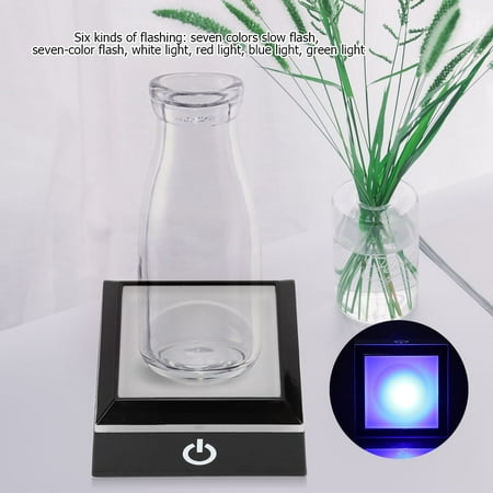 FAGINEY 3D LED Light Base Display Stand Square Holder Multicolor for Crystal Art Glass Decor, Light Holder, Light Stand