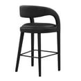 thumbnail image 4 of Bar Stool Chair Barstool, Black, Vegan Leather, Pub Cafe Bistro Dining Kitchen Hospitality Restaurant, Modern Contemporary HB35948, 4 of 10