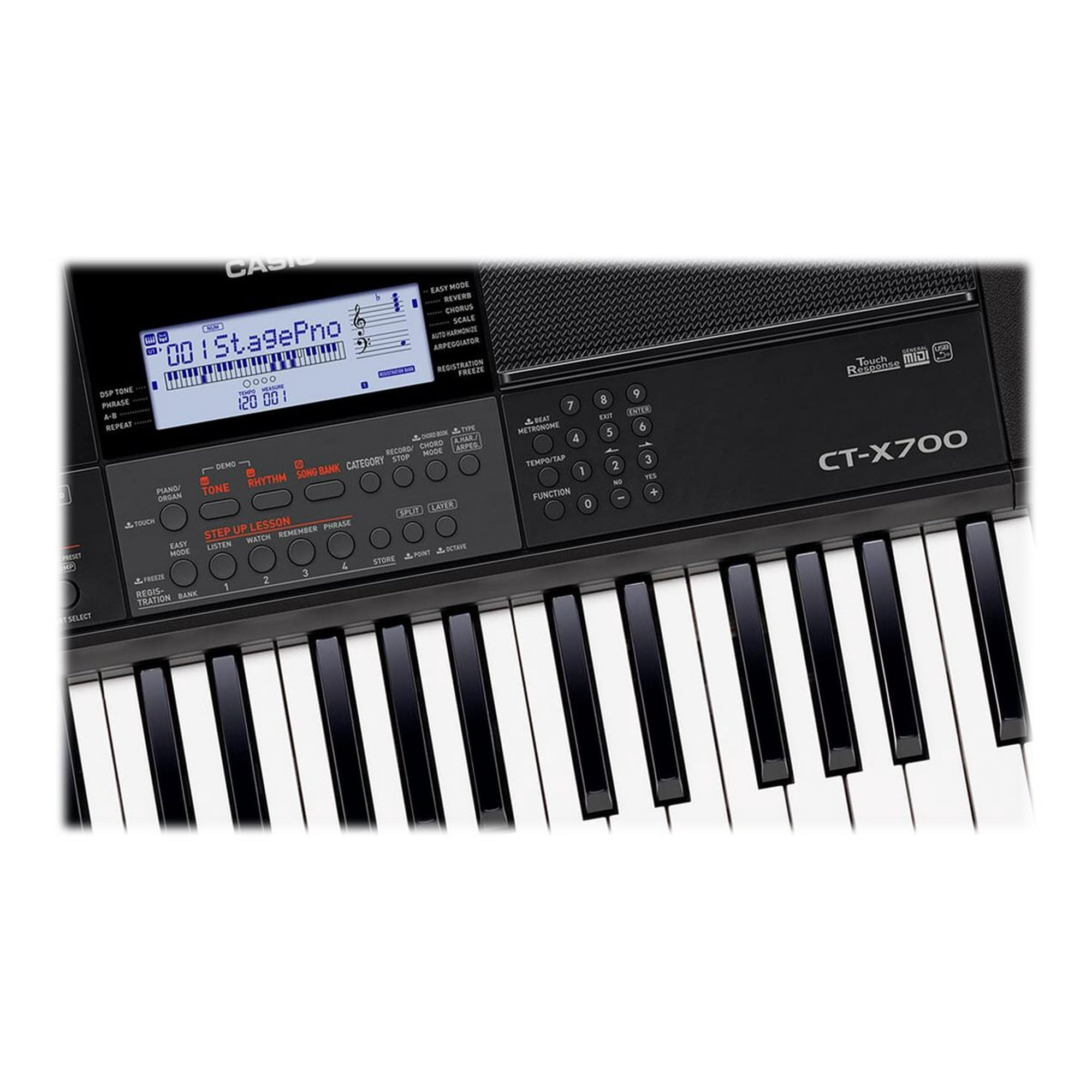 Casio CT X700 Electronic keyboard 61 key velocity sensitive 48 note polyphony Walmart