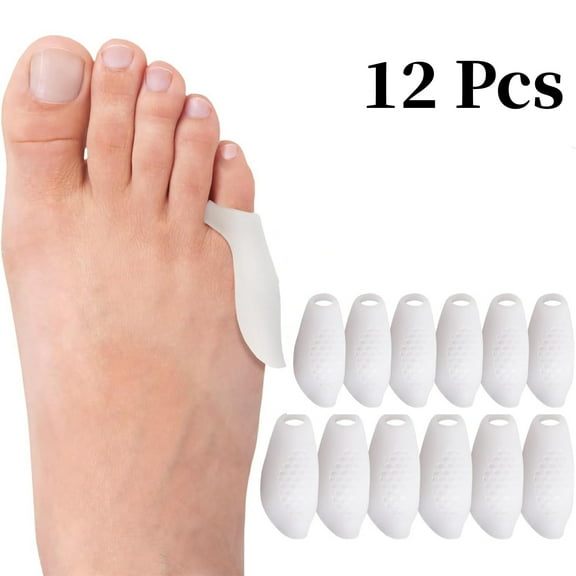 Rungopro 12 Pcs Pinky Toe Protector, Soft Bunion Pads Gel Bunionette Cushions, Bunion Corrector for Pain Relief Fits Men & Women