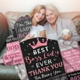 thumbnail image 4 of Boss Lady Gifts Blanket Boss Retirement Appreciation Gifts from Employees,Girl Boss Throw Blankets Office Decor,Best Boss Christmas Birthday Bosses Day Gifts Ideas for Boss Lady Women Female 50"X40", 4 of 5