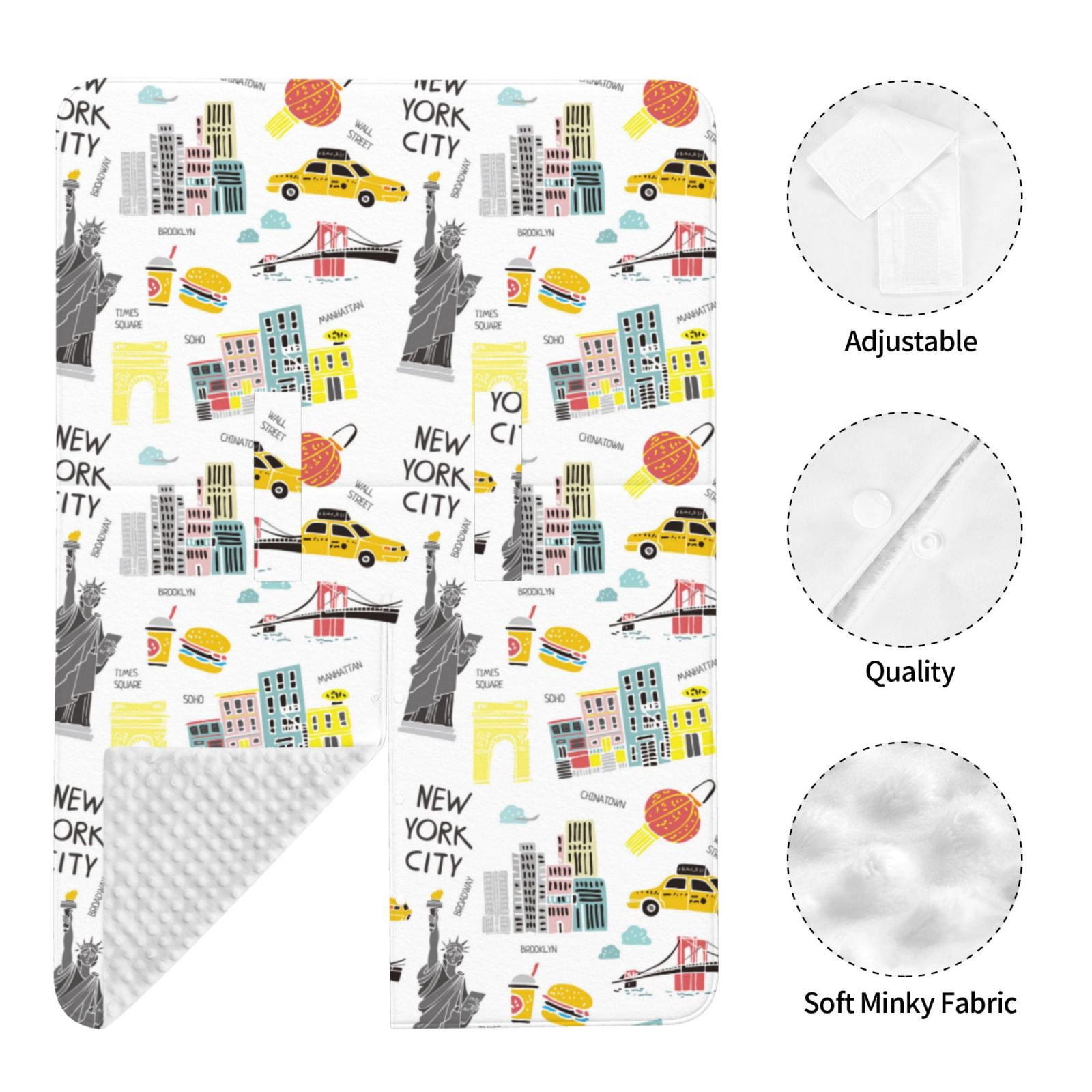 Naloa New York Baby Car Seat Cover, Breathable Baby Carrier Cover, Multiuse Baby Carrier Cover & Nursing Breastfeeding Cover