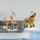 thumbnail image 2 of Escultura de ciervo, estatua de mesa, adorno de animal, resina, pareja de renos, figura de , estatua de escritorio, decoración adecuada para b, 2 of 8