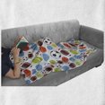 thumbnail image 6 of Sport Soft Flannel Fleece Blanket, Sports Balls Pattern Abstract Basketball Football Volleyball Tennis Colorful Elements, Cozy Plush for Indoor and Outdoor Use, 50" x 70", Multicolor, by Ambesonne, 6 of 6