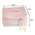 thumbnail image 3 of Bolsa de cosméticos con flores acolchadas, linda bolsa de almacenamiento, gran capacidad, suave para el trabajo (rosa), 3 of 8
