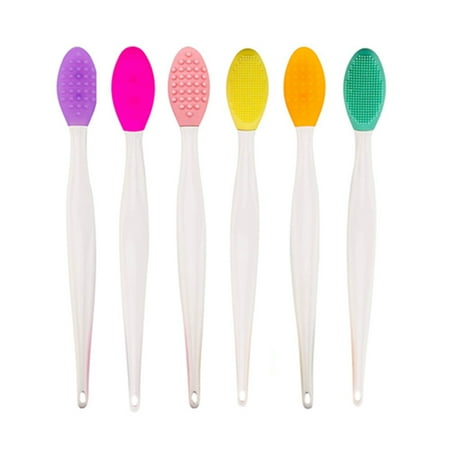 

6-Piece Silicone Lip Brush Double Sided Beauty Tool Brush for Gentle Cleansing of Skin and Lips (6 Colours)