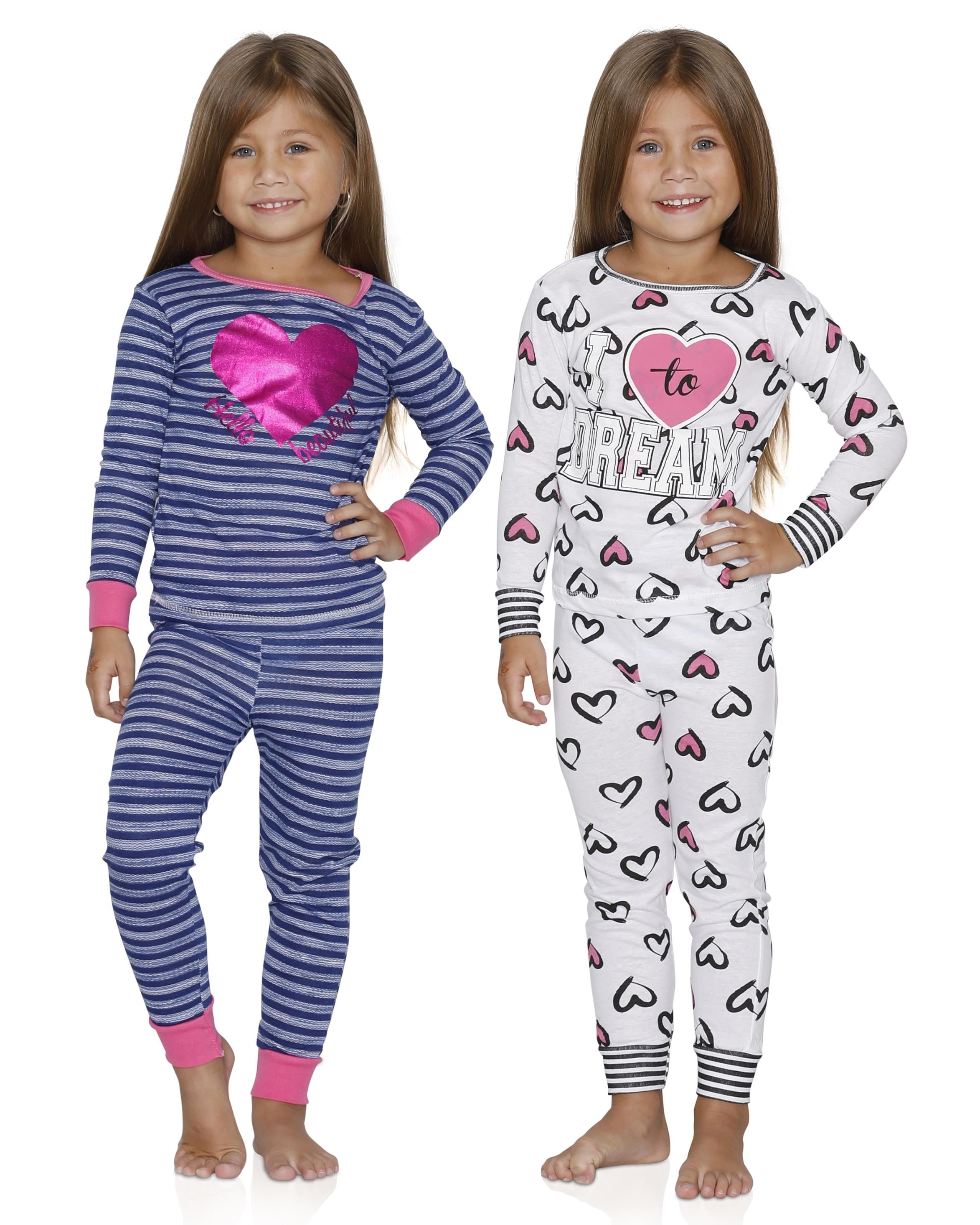 Sultan Industries - Girls Pajama Cute Costume 4 Piece Pack Cotton Long ...