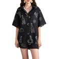 thumbnail image 3 of Yunliwuli Women Pajamas Set 2 Pieces Loungewear Suits Tacos Tequila Letter Print Short Sleeve Loose Tops and Shorts Sleepwear Outfits, 3 of 10
