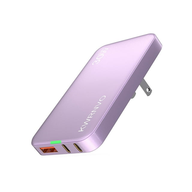 Cargador de pared USB plano KWRNVO 30W 3 puertos morado