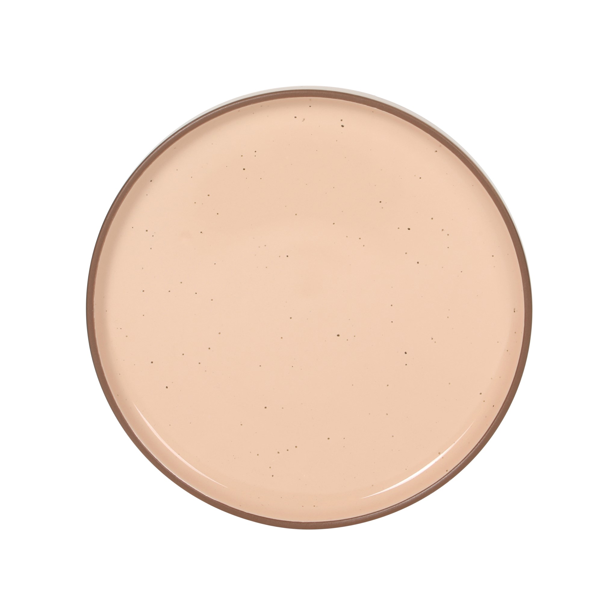 Gibson Elite Northrock Stoneware Dinnerware Set, 16-Piece Service for 4 Plates and Bowls Set – Pink Dishes with Hand-Painted Terracotta Base