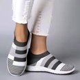 thumbnail image 3 of huanledash 1 Pair Striped Elastic Lightweight Sports Shoes Woman Knitted Slip On Sneakers for Gym, 3 of 8