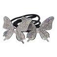 thumbnail image 1 of WHAMVOX Crystal Butterflies Hair Bun Maker Shaper Lightweight Durable Silver Rhinestone Iron Wire Rubber Band 3.5 Inch, 1 of 8