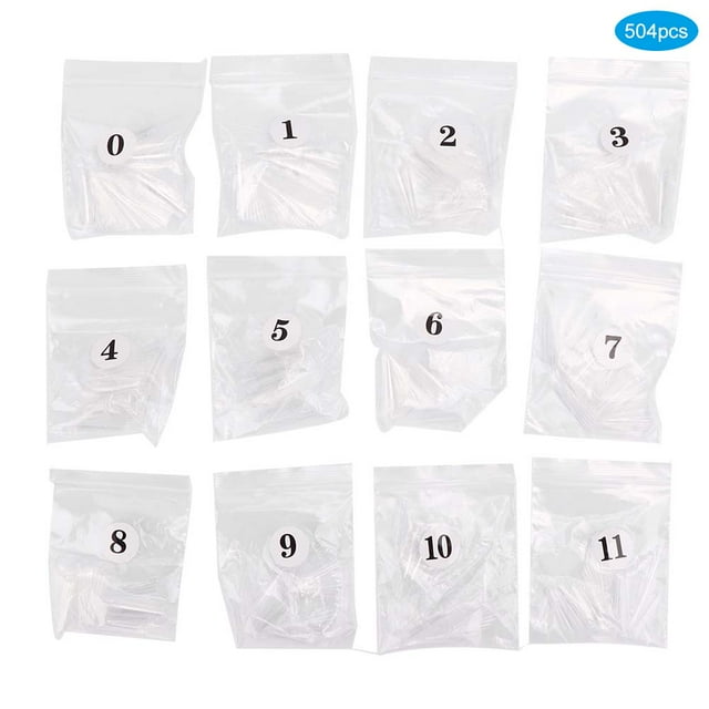 504 piezas de parches profesionales para uñas postizas, herramienta de manicura DIY, transparente
