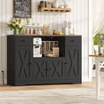 thumbnail image 5 of Homfa Kitchen Buffet Cabinet with Microwave Shelf, 47" W Sideboard with Charging Station, Microwave Coffee Buffet for Kitchen Dining Room, Black, 5 of 9