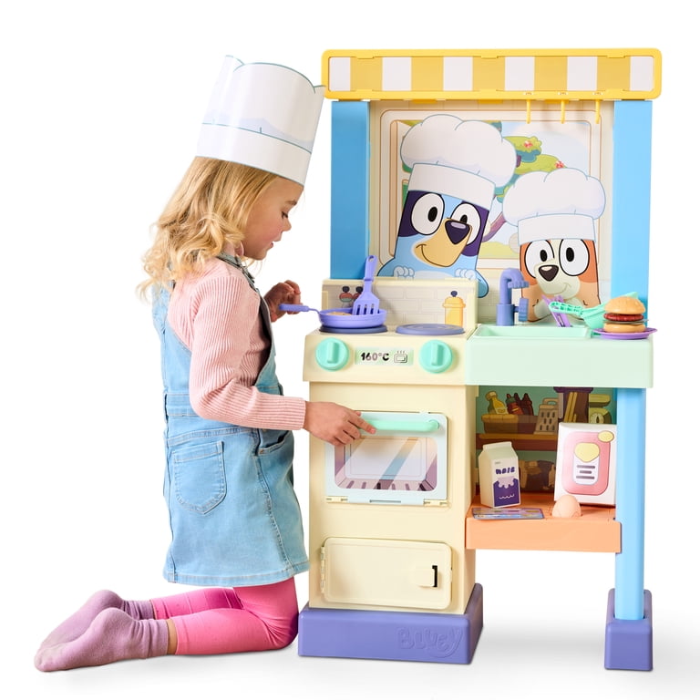 Cook With Chef Bluey Kitchen Playset, 20  Sounds, Phrases, Music and Lights, Ages 3 , Toddler Toys