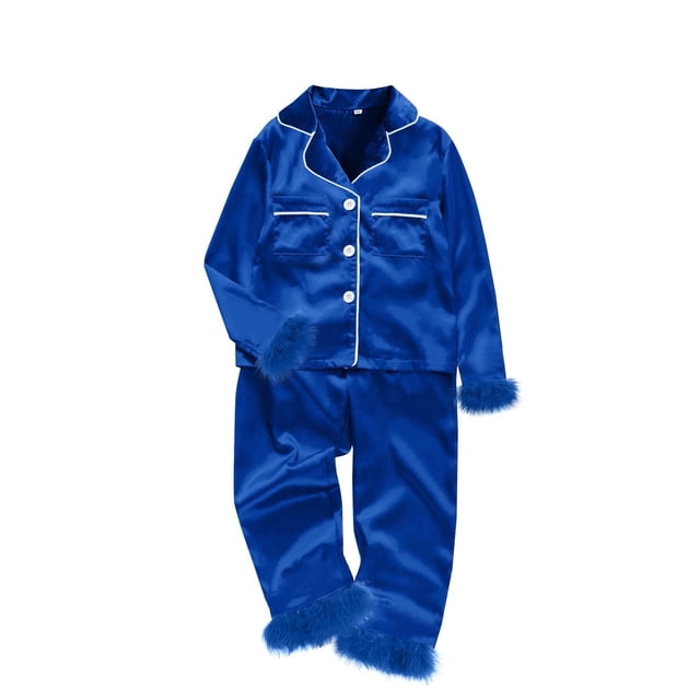 Pyjama Doux pour Femmes Pyjama Assorti Parent-Bébé Doux Blouse à Manches Longues et Bas Tenue d'Intérieur Bas de Pyjama pour Femmes