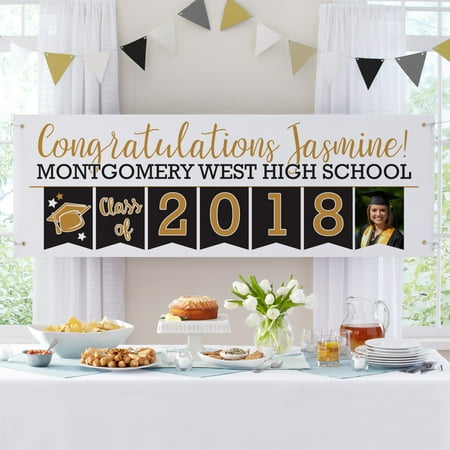 Hawaiian Party Personalized Banner - Personalized Yay Grad! Celebration Photo Banner