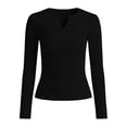 thumbnail image 4 of Outfmvch Long Sleeve Shirts for Women Scoop Neck Long Sleeve Tops for Women Shirts for Women Going Out Tops Graphic Sweatshirts for Women Hoodie for Women Womens Hoodies Black L, 4 of 4