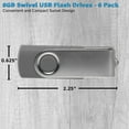 thumbnail image 5 of 6 Swivel USB Flash Drives Pack, 8GB - Pocket size, Long Data Retention - Grey, 5 of 5