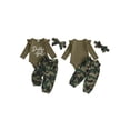 thumbnail image 2 of Loicainy Infant Baby Girl Fall Outfits 3 6 12 18 Months Cute Long Sleeve Romper and Camo Pants Bow Headband Clothes Set, 2 of 9