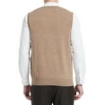 thumbnail image 4 of Kallspin Men's Vest Sweater Wool Blend Lightweight V Neck Sleeveless Pullover(Coffee,3X-Large), 4 of 10