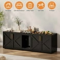 thumbnail image 4 of TEQIN Cat Litter Box Enclosure for 2 Cats,Litter Box Furniture with Double Room, Central Entry, Cat Hidden Litter Box TV Stand for Living Room, 55”L x 17.2”W x 22.4”H, 4 of 9