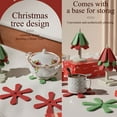 thumbnail image 2 of Yuarrent Tapete de resistente al calor para árbol de Navidad, 3 piezas, quemaduras de con estilo, tapete aislante plegable Mostrada 3 piezas de base cuadrada, 2 of 6
