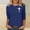 Dark Blue, variant on Christian Easter Good Friday Shirt Women 3/4 Sleeve Tops Dressy Casual Faith Jesus Cross Print Graphic Tunic T Shirts