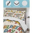 thumbnail image 4 of Quilts Twin-XL Size Bedding Set, Colorful Children's Day Lightweight Quilted Comforter, Car Tree Stars Modern Abstract Art Soft Bedspread Coverlet with Pillow Covers for All Season, 68" x 98", 4 of 7