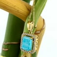 thumbnail image 3 of Gem Stone King 18K Yellow Gold Plated Silver Pendant with Chain Turquoise Moissanite (2.08 Cttw), 3 of 4