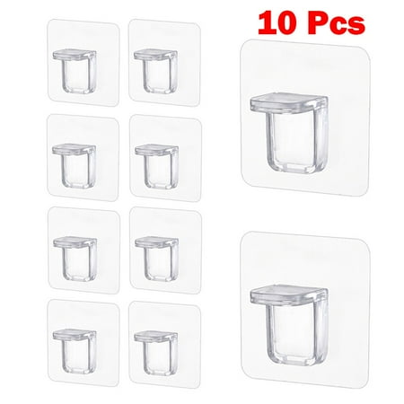 

10Pcs Shelf Support Adhesive Pegs Plastic Closet Cabinet Shelf Support Clip