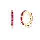 thumbnail image 1 of Pendientes S925 para mujer, con circonita rosa y roja, con sello de aro, piercing, regalo de fiesta para niña, 1 of 5