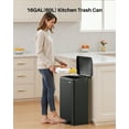 thumbnail image 3 of 16 Gallon Stainless Steel Trash Can,60L Large Footstep Garbage Can with Removable Inner Bucket, Fits 20-Gallon Bags,Bin for Kitchen Office, 3 of 9