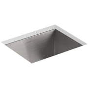 Kohler K-3840-3 Vault 15" Drop In Or Undermount Single Basin Stainless Steel Bar Sink -