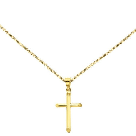14kt Yellow Gold 3D Polished Hollow Cross Pendant