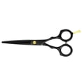 thumbnail image 2 of Tijeras profesionales ajustables para cortar el cabello, de acero inoxidable de 5,5 pulgadas, diseño ergonómico, control de tensión del silenciador, acabado negro, 2 of 8