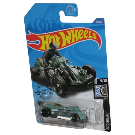 Hot Wheels Rod Squad 9/10 (2017) Green Moto Wing Toy Car 96/250