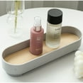 thumbnail image 5 of Elegant Design Vanity Tray, Space Saver Premium Ceramic Multi-function Ceramic Tray for Compact Countertop, Easy to Clean Microwave-Safe Oven-Safe Gray Wood and Abs Vanity Tray, 5 of 8
