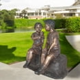 thumbnail image 5 of Nifao Boy and Girl enjoying an ice-cream bronze statue – Home Office Decor Sculpture, 28"L x 24"W x 33"H, 5 of 12