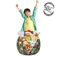 thumbnail image 3 of Plant Storage Toy Bag Chair, Exotic Nature Depicting Image of a Drawing with Vibrant Colored Leaves Botanical, Stuffed Animal Organizer Washable Bag, Small Size, Multicolor, by Ambesonne, 3 of 3