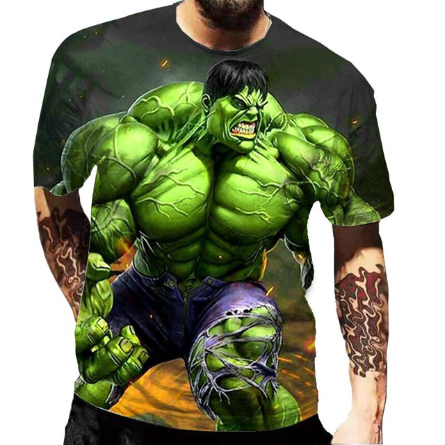 Disney's marvel hulk Männer Fitness Kurzarm 3d camiseta Sommer neue Kinder Junge Cartoon Held übergroße benutzer definierte Hip-Hop-Tops 100-xs xuanjing unisex