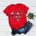thumbnail image 2 of Camisas casuales de manga corta para mujer Tops Blusa con cuello en O con estampado del día de San Valentín Fridja  gope1091, 2 of 3