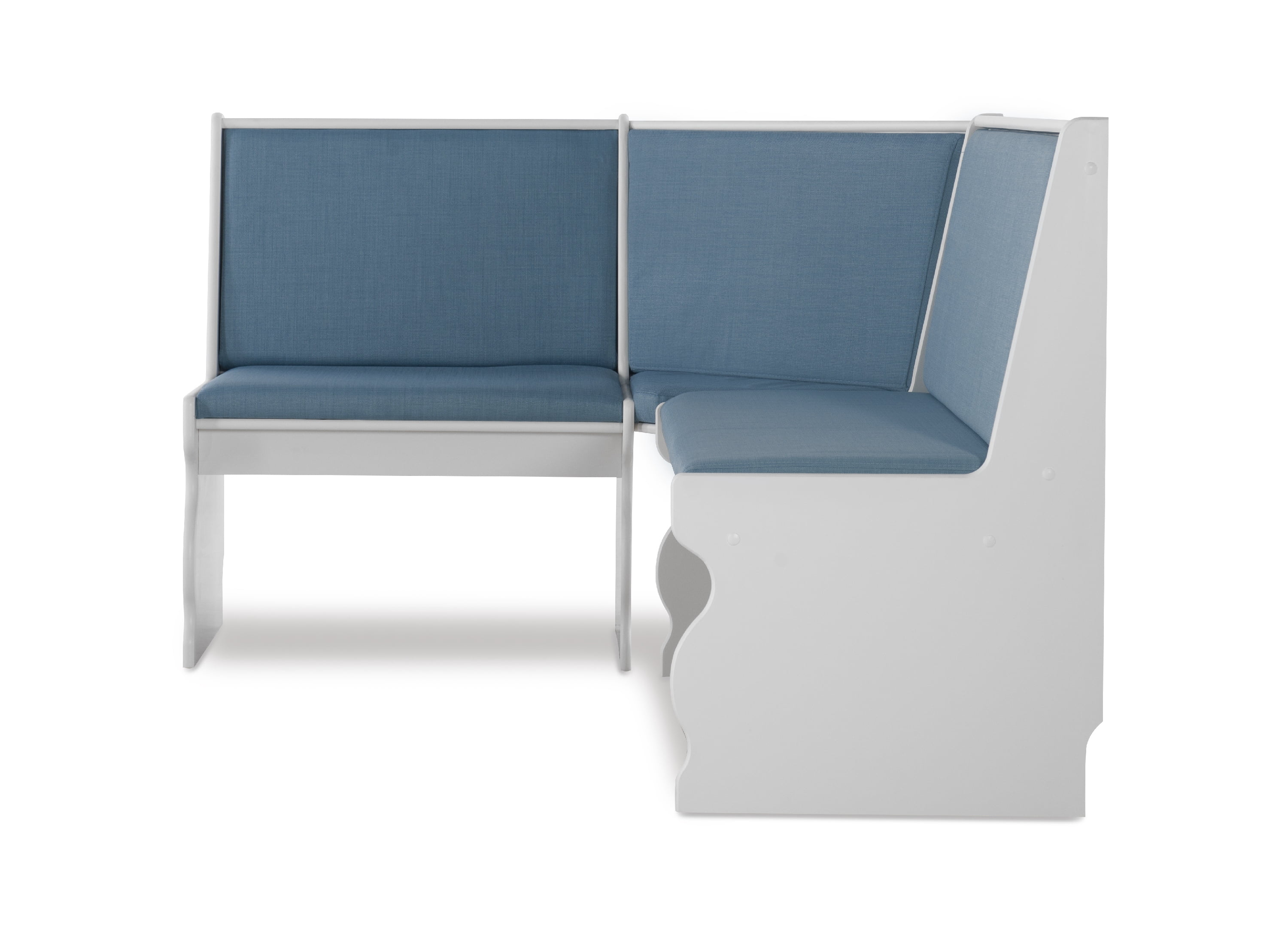Linon Sasha 3-Piece Casual Indoor Corner Dining Nook , White/Capri Blue