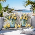thumbnail image 2 of Outdoor Waterproof Pillow Covers Pack of 2, Summer Watercolor Lemon Green Leaf Bottle Retro Wood Grain Decorative Throw Pillowcases Cushion Covers for Garden Patio Tent Sofa Couch, 26x26 inch, 2 of 8