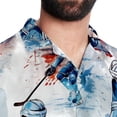 thumbnail image 5 of Ice Hockey Men's Short Sleeve Poplin Button Down Hawaiian Printed Summer Beach Shirt, Unisex, 5 of 6