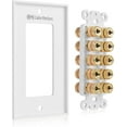thumbnail image 5 of Cable Matters Speaker Wire Wall Plate (Speaker Wall Plate, Banana Plug Wall Plate) for 5 Speaker in White, 5 of 7