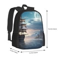 thumbnail image 2 of Balery Moonlit Sea Sailboat Backpack for Men and Women - Durable 600D Oxford Cloth -Large Capacity, Water-Resistant School, Travel, and Hiking Bag, 2 of 7